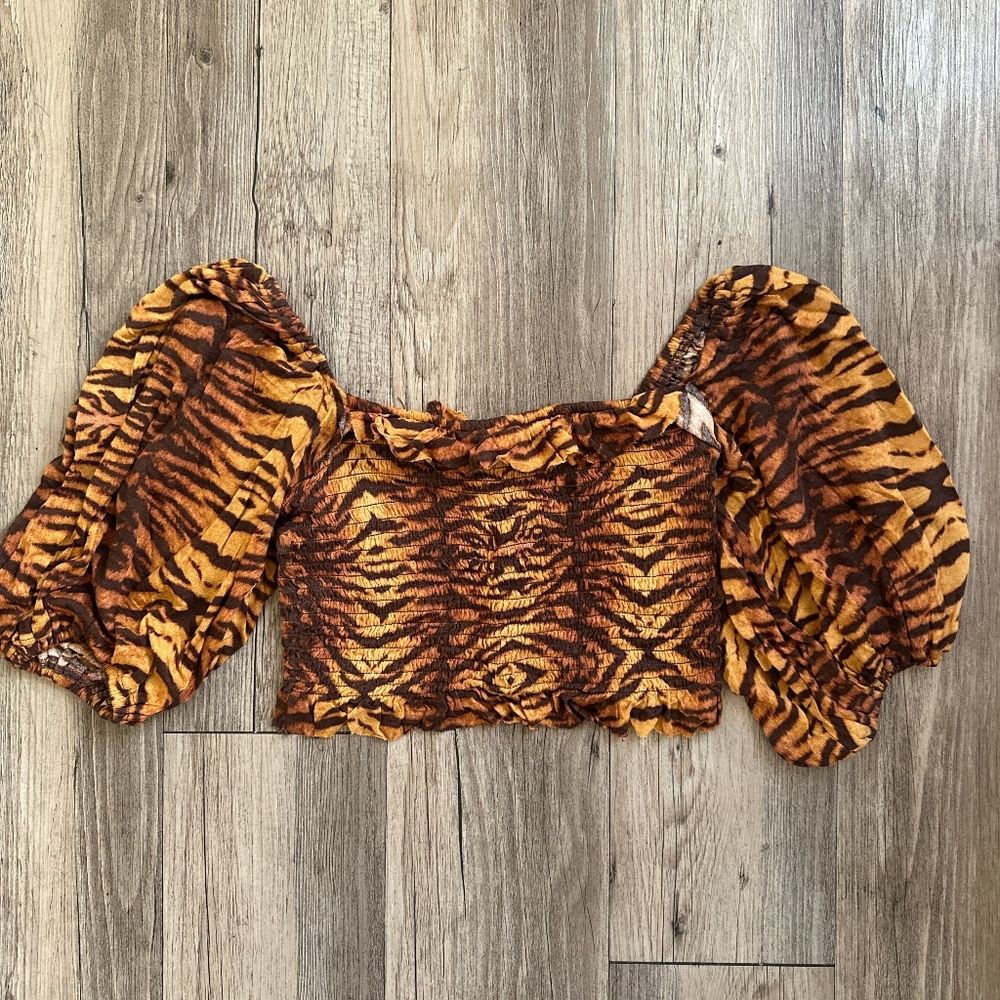 XS Urban outfitters tiger print crop top
